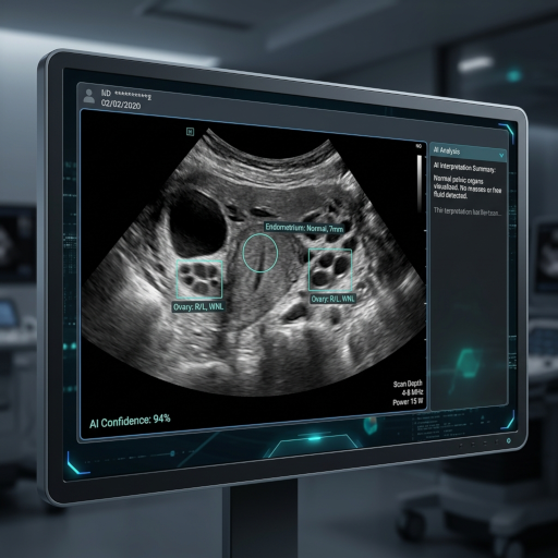 AI-powered pelvic ultrasound interpretation example